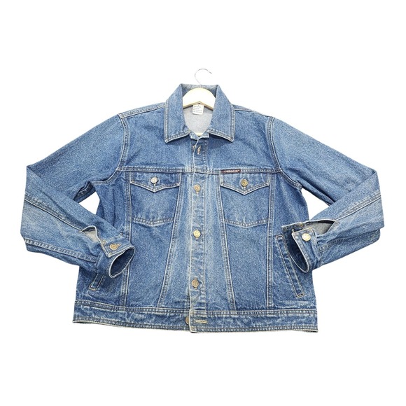 Source Unknown Jackets & Blazers - Denim Jacket Womens 2 Blue Button Front Jean Trucker Pockets Collared Classic